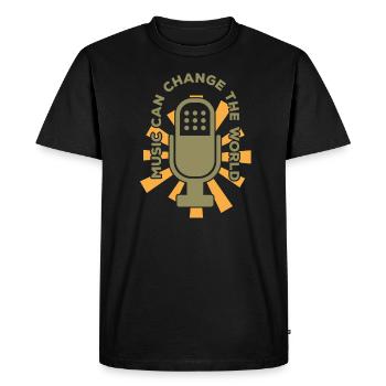 Musician Music Rhythm Clef - Men's Premium Organic T-Shirt - black - Front - Nico (187cm)