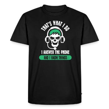 Call Center Telephonist Telephone Service Telephone Laboratory - Men's Premium Organic T-Shirt - black - Front - Nico (187cm)