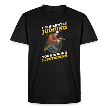 Je juge silencieusement votre - T-shirt Premium bio Homme - noir - Devant - Nico (187cm)