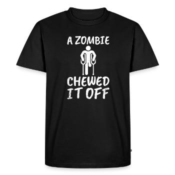A zombie chewed it off. - Men's Premium Organic T-Shirt - black - Front - Nico (187cm)