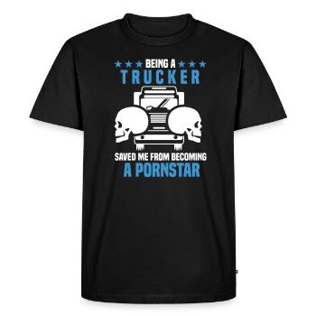 Truck Driver Motorists Motor vehicles - Men's Premium Organic T-Shirt - black - Front - Nico (187cm)