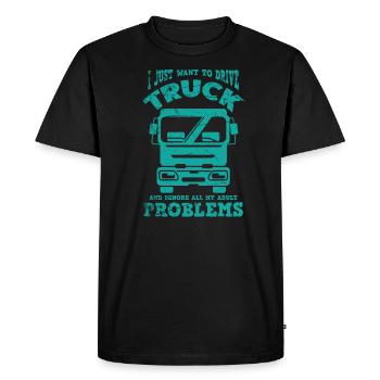 Truck Driver Motorists Motor vehicles - Men's Premium Organic T-Shirt - black - Front - Nico (187cm)