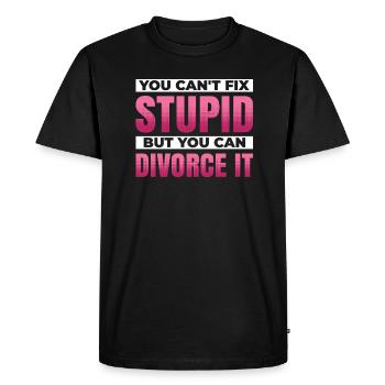 Vous ne pouvez pas réparer la stupidité, mais vous pouvez - T-shirt Premium bio Homme - noir - Devant - Nico (187cm)