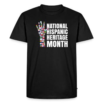Mois du patrimoine hispanique Main pour les publications par - T-shirt Premium bio Homme - noir - Devant - Nico (187cm)