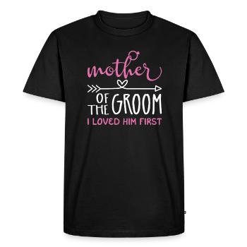 Mère de l’Époux Je l’ai aimé en premier - T-shirt Premium bio Homme - noir - Devant - Nico (187cm)