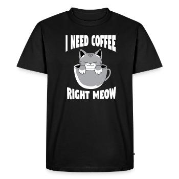 Cats Kitten Coffee Pet - Men's Premium Organic T-Shirt - black - Front - Nico (187cm)