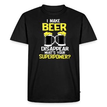 Bière Bière Bière Boire de la bière Alcohol Party - T-shirt Premium bio Homme - noir - Devant - Nico (187cm)