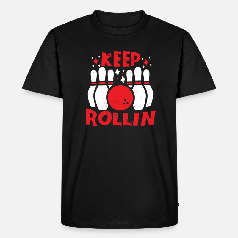 Bowling Bowlingkugel Bowlingbahn Strike - Männer Premium Bio T-Shirt - Schwarz