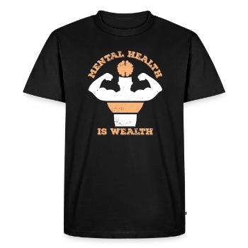 Yoga de méditation auto-guérisseur - T-shirt Premium bio Homme - noir - Devant - Nico (187cm)