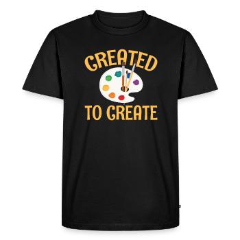 Created to Design For All Artists - Men's Premium Organic T-Shirt - black - Front - Nico (187cm)