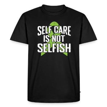 Yoga de méditation auto-guérisseur - T-shirt Premium bio Homme - noir - Devant - Nico (187cm)