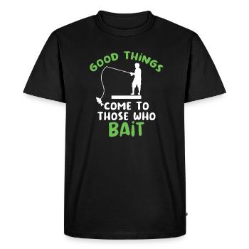 Pêcheur Pêcheur Pêche Canne à pêche Pêche Pêcheur - T-shirt Premium bio Homme - noir - Devant - Nico (187cm)