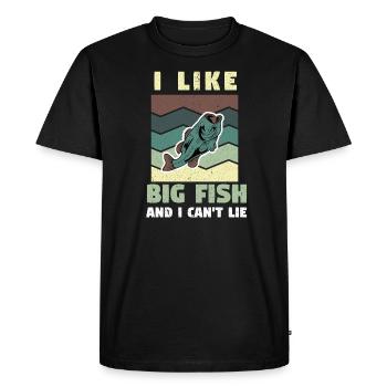 Pêcheur Pêcheur Pêche Canne à pêche Pêche Pêcheur - T-shirt Premium bio Homme - noir - Devant - Nico (187cm)