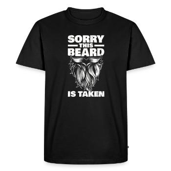 Sorry this beard was thought for men - Men's Premium Organic T-Shirt - black - Front - Nico (187cm)