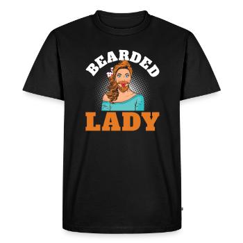 Funny Vintage Bearded Lady - Men's Premium Organic T-Shirt - black - Front - Nico (187cm)