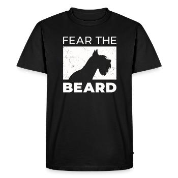 Drôle de peur Le motif du chien de barbe - T-shirt Premium bio Homme - noir - Devant - Nico (187cm)