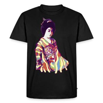 Geisha pop art portrait - T-shirt Premium bio Homme - noir - Devant - Nico (187cm)