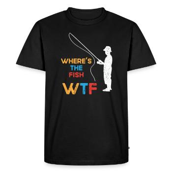 Pêcheur Pêcheur Pêche Canne à pêche Pêche Pêcheur - T-shirt Premium bio Homme - noir - Devant - Nico (187cm)