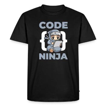 Code Ninja For Computer Fans - Men's Premium Organic T-Shirt - black - Front - Nico (187cm)