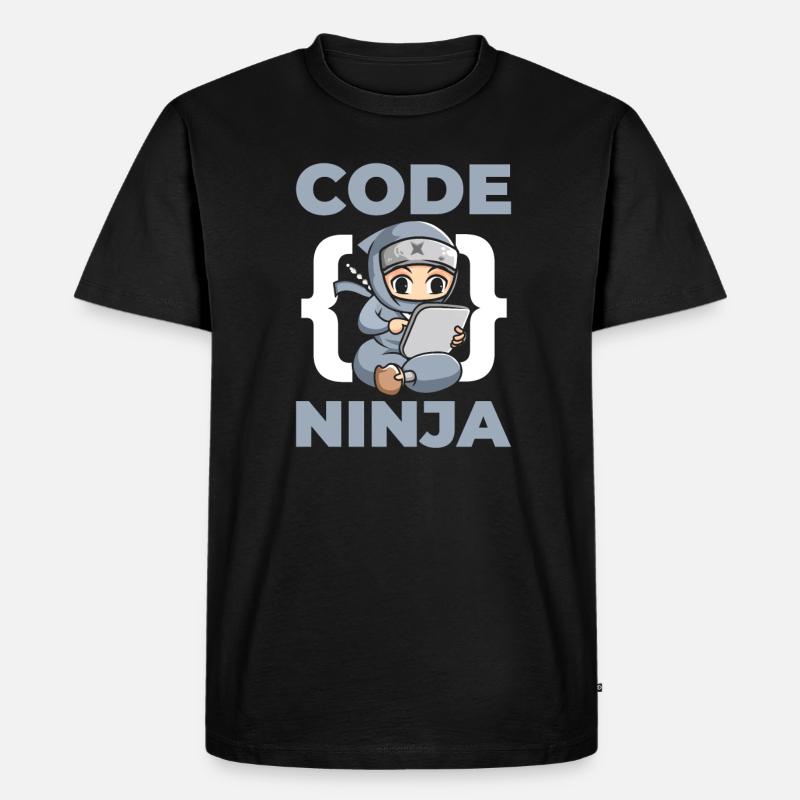 Code Ninja Für Computerfans - Männer Premium Bio T-Shirt - Schwarz