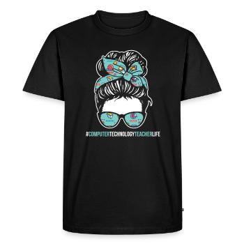 Computer Technology Teacher Life For All Teachers - Men's Premium Organic T-Shirt - black - Front - Nico (187cm)