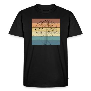 Funny Vintage Computer Tree for All Tech Fans - Men's Premium Organic T-Shirt - black - Front - Nico (187cm)