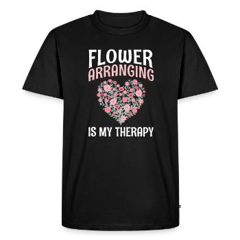 Lier des fleurs est ma thérapie - T-shirt Premium bio Homme - noir - Devant - Nico (187cm)