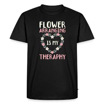 Lier des fleurs est ma thérapie - T-shirt Premium bio Homme - noir - Devant - Nico (187cm)