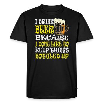 Bière Buveur de bière Bouteille de bière en canette de bière - T-shirt Premium bio Homme - noir - Devant - Nico (187cm)