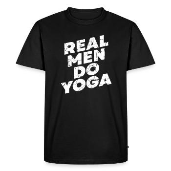 Les vrais hommes font du yoga pour tous les fans de yoga - T-shirt Premium bio Homme - noir - Devant - Nico (187cm)
