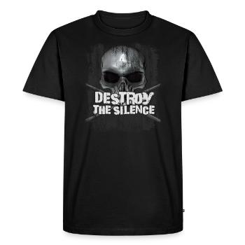 Détruisez le silence - T-shirt Premium bio Homme - noir - Devant - Nico (187cm)
