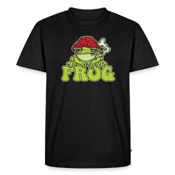 Conception de grenouille de chasse aux champignons pour les amateurs de grenouilles - T-shirt Premium bio Homme - noir - Devant - Nico (187cm)