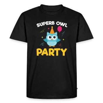 Great owl party for all owl fans - Men's Premium Organic T-Shirt - black - Front - Nico (187cm)
