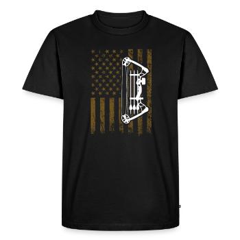 Arc à arc à poulies pour éventail d’arc - T-shirt Premium bio Homme - noir - Devant - Nico (187cm)