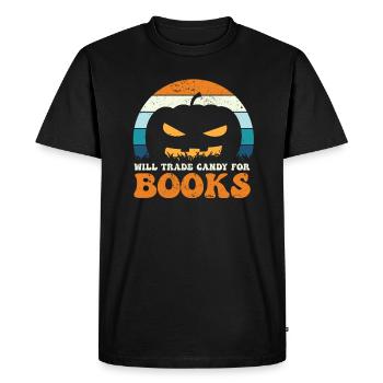 Citrouille d'Halloween effrayante - T-shirt Premium bio Homme - noir - Devant - Nico (187cm)