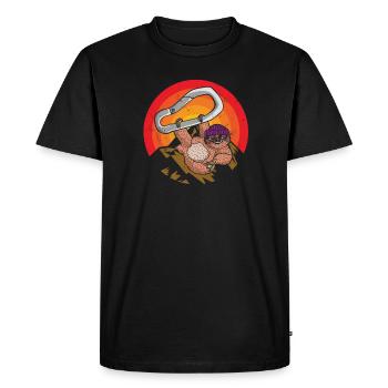 Funny climbing sloth design for climbing fans - Men's Premium Organic T-Shirt - black - Front - Nico (187cm)