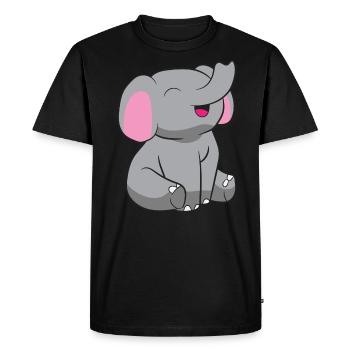 Eléphant - Bébé éléphant - T-shirt Premium bio Homme - noir - Devant - Nico (187cm)