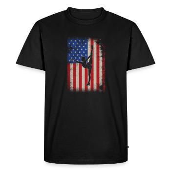 Drôle de design de patinage artistique américain - T-shirt Premium bio Homme - noir - Devant - Nico (187cm)