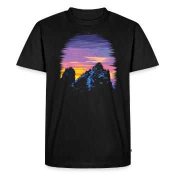 Lever de soleil dans les montagnes - T-shirt Premium bio Homme - noir - Devant - Nico (187cm)