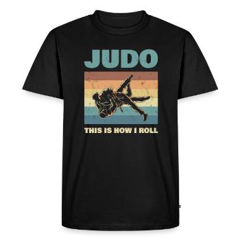 Le judo c’est mon rôle pour tous les fans de judo - T-shirt Premium bio Homme - noir - Devant - Nico (187cm)