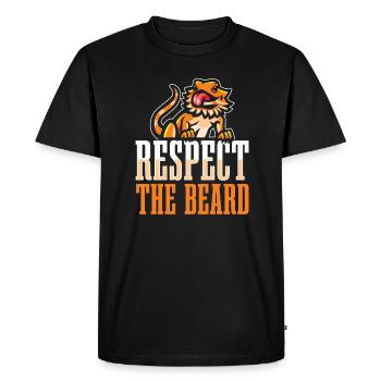 Respectez la barbe pour tous les fans de lézards - T-shirt Premium bio Homme - noir - Devant - Nico (187cm)