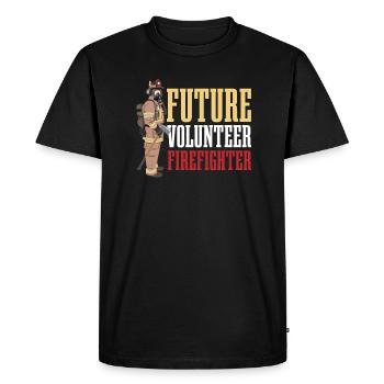 Futur pompier volontaire pour tous les bénévoles - T-shirt Premium bio Homme - noir - Devant - Nico (187cm)