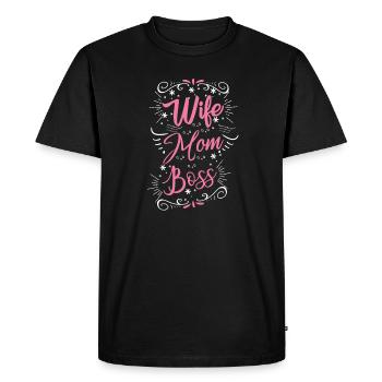 Femme Maman Boss pour toutes les mamans - T-shirt Premium bio Homme - noir - Devant - Nico (187cm)