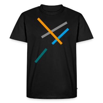 Conception à rayures minimales - T-shirt Premium bio Homme - noir - Devant - Nico (187cm)
