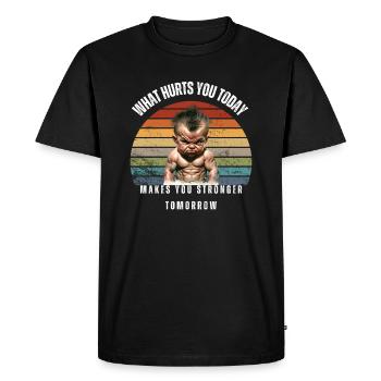 Ce qui vous fait mal aujourd’hui vous fait... Carl - T-shirt Premium bio Homme - noir - Devant - Nico (187cm)