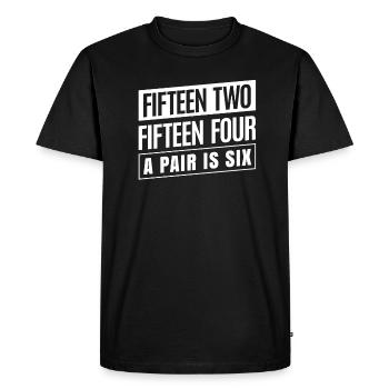 quinze deux quinze quatre une paire est six - T-shirt Premium bio Homme - noir - Devant - Nico (187cm)