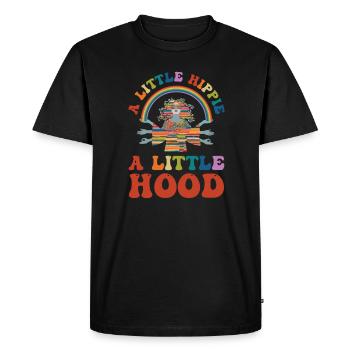 Un peu hippie Une petite cagoule pour tout le monde - T-shirt Premium bio Homme - noir - Devant - Nico (187cm)