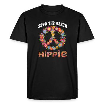 Safe The Earth Hippie pour tous les hippies - T-shirt Premium bio Homme - noir - Devant - Nico (187cm)