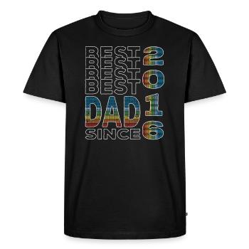Meilleur papa du monde depuis l’anniversaire de la fête des pères 2016 - T-shirt Premium bio Homme - noir - Devant - Nico (187cm)