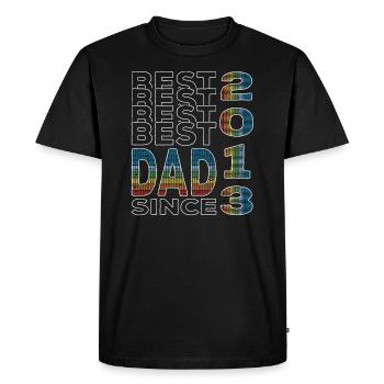 Meilleur papa du monde depuis l’anniversaire de la fête des pères 2013 - T-shirt Premium bio Homme - noir - Devant - Nico (187cm)